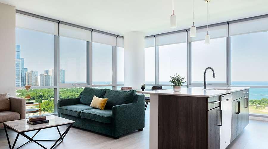 시카고 Sentral Michigan Avenue 아파트 호텔 객실 사진 Interior of a typical apartment