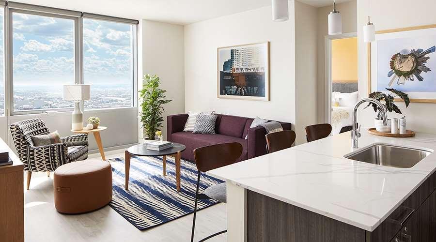 시카고 Sentral Michigan Avenue 아파트 호텔 객실 사진 Interior of a typical apartment