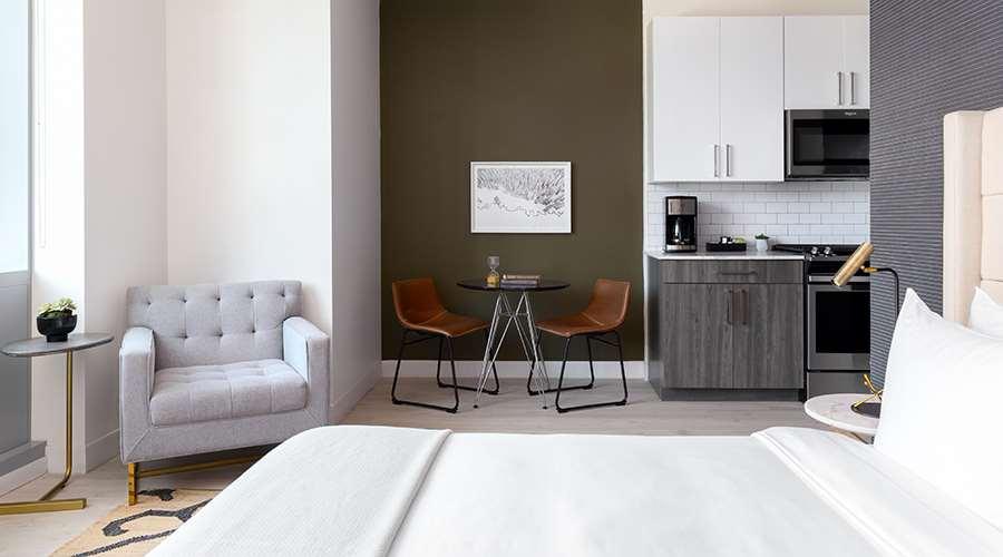 시카고 Sentral Michigan Avenue 아파트 호텔 객실 사진 A typical studio apartment