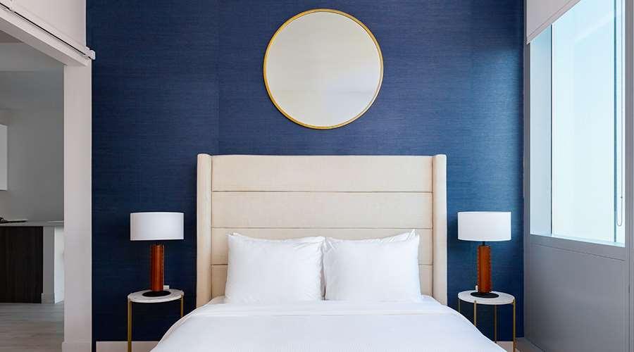 시카고 Sentral Michigan Avenue 아파트 호텔 객실 사진 A bedroom at the Hotel Zags