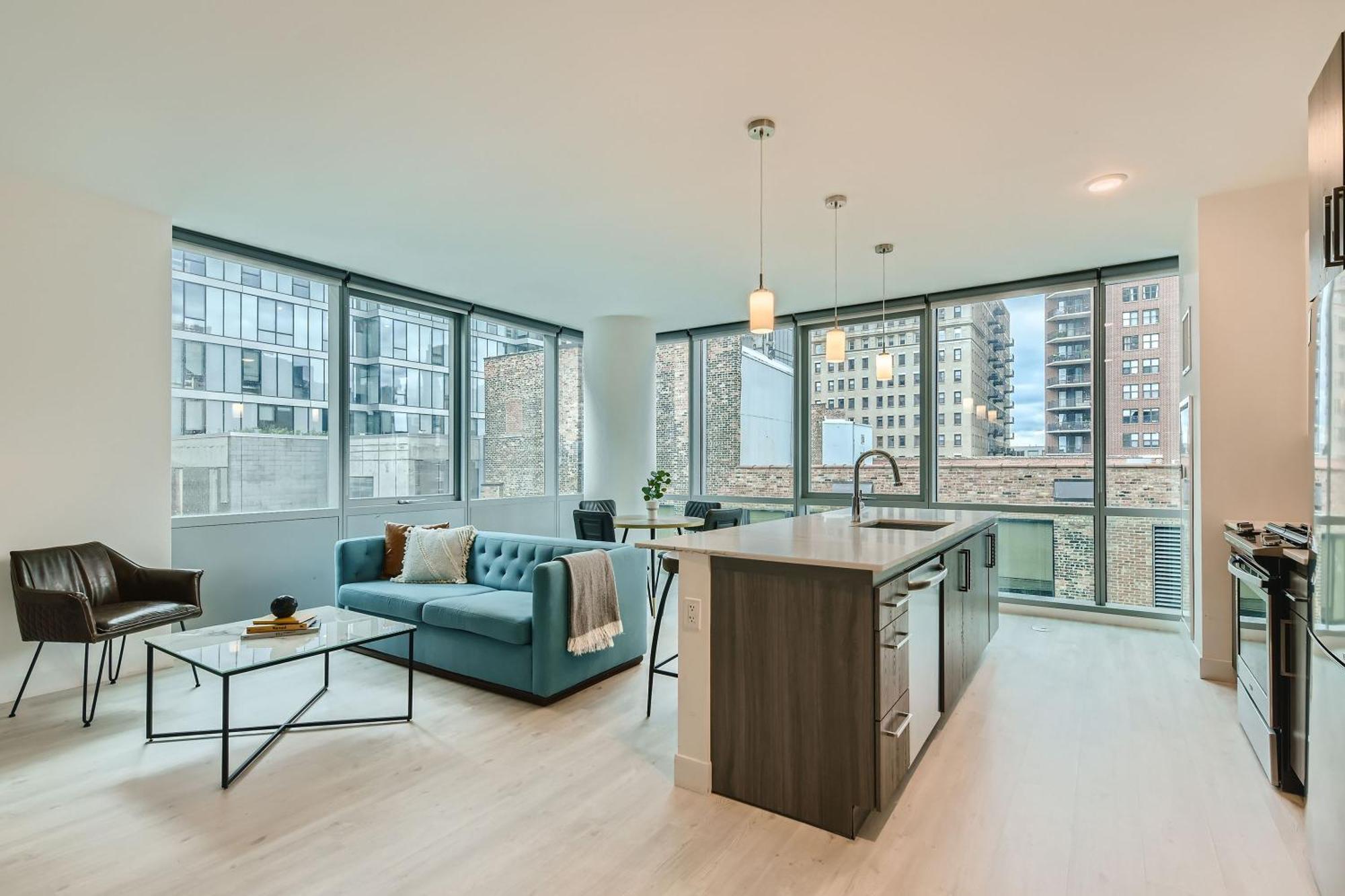 시카고 Sentral Michigan Avenue 아파트 호텔 객실 사진 A model apartment